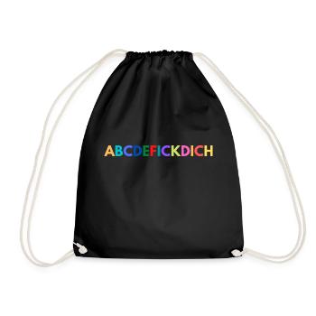 ABCDEFICKDICH - Turnbeutel - Schwarz - Vorne