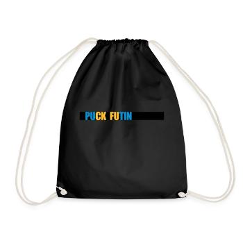 puck futin logo design - Drawstring Bag - black - Front