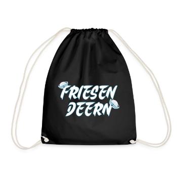 Friesen Deern Küstenmädchen Nordsee Nordlicht - Turnbeutel - Schwarz - Vorne