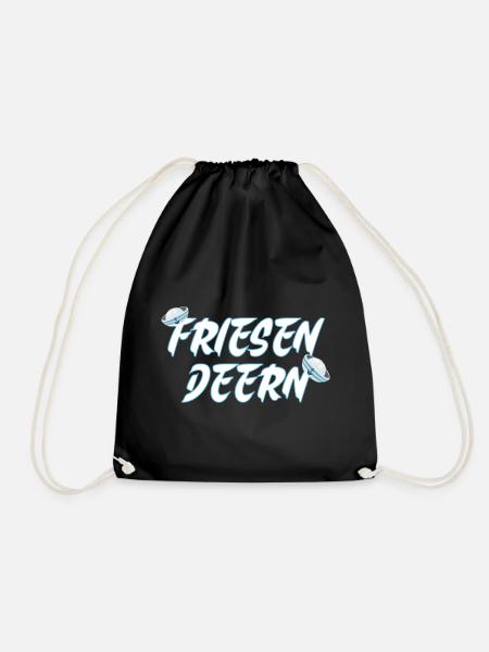 Friesen Deern Küstenmädchen Nordsee Nordlicht - Turnbeutel - Schwarz