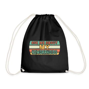Ask Me About My Hemorrhoids - Doctor - Drawstring Bag - black - Front