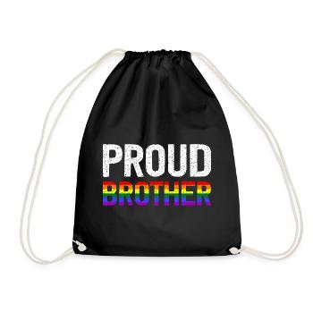 Proud Brother - Drawstring Bag - black - Front