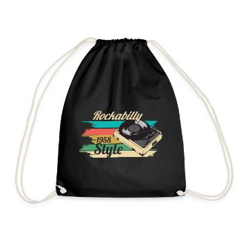 rockabilly - Drawstring Bag - black - Front
