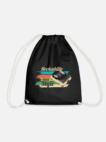 rockabilly - Drawstring Bag - black