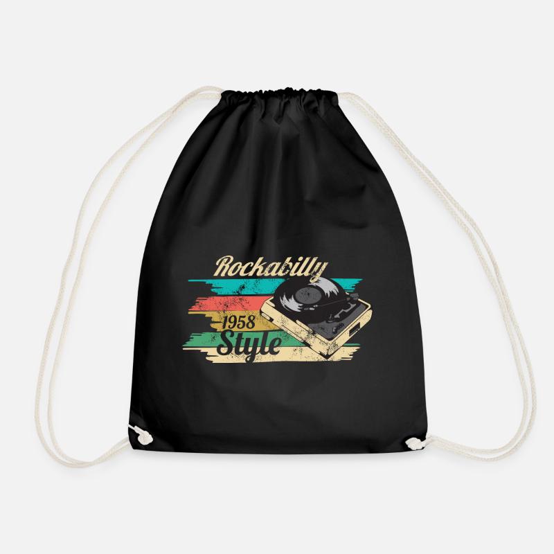 Rockabilly 50er - Turnbeutel - Schwarz
