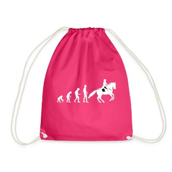 Evolution Reiten - Pferd - Reiter - Reiterin - Turnbeutel - Fuchsia - Vorne