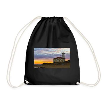 Sonnenuntergang Leuchtturm Bibione - Turnbeutel - Schwarz - Vorne