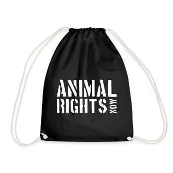 ANIMAL RIGHTS NOW - Drawstring Bag - black - Front