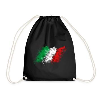 Italien Flagge Fahne Vintage - Turnbeutel - Schwarz - Vorne