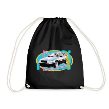 Hachiriku – AE86 Japanese vehicle in 80s style - Drawstring Bag - black - Front