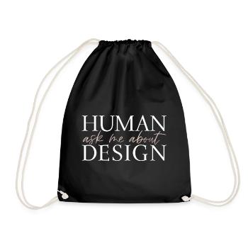 Ask Me About Human Design - Drawstring Bag - black - Front