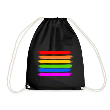 Regenbogen Regenbogenfahne - Turnbeutel - Schwarz - Vorne