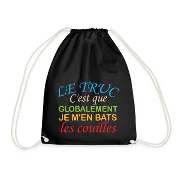 Je M'en Bats Les Couilles Cadeau Humoristique - Sac de sport léger - noir - Devant