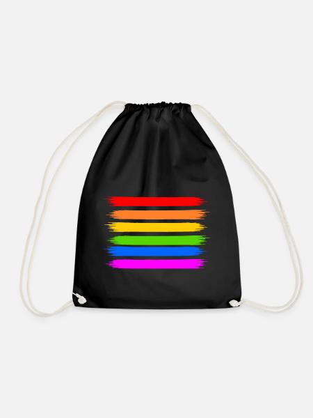 Regenbogen Regenbogenfahne - Turnbeutel - Schwarz
