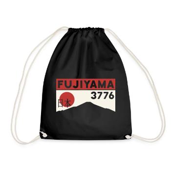 Mount Fuji Fujiyama Hike Tour Tokyo Japan - Drawstring Bag - black - Front