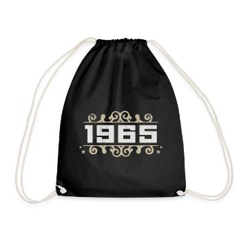 Jahrgang 1965 Retro Geburtstag 1965 Vintage 1965 - Turnbeutel - Schwarz - Vorne