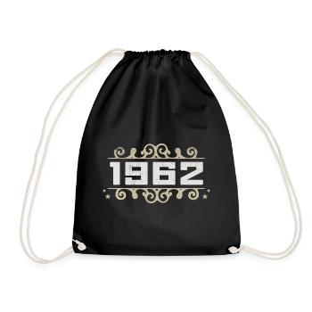 Jahrgang 1962 Retro Geburtstag 1962 Vintage 1962 - Turnbeutel - Schwarz - Vorne