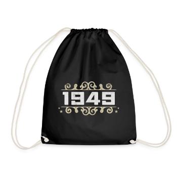 Vintage 1949 Retro Birthday 1949 Vintage 1949 - Drawstring Bag - black - Front