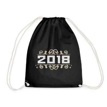 Jahrgang 2018 Retro Geburtstag 2018 Vintage 2018 - Turnbeutel - Schwarz - Vorne