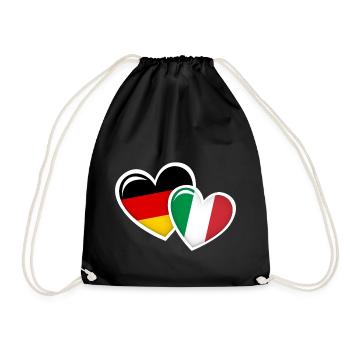 ALLEMAND ITALIEN DRAPEAUX COEURS AMOUR - Sac de sport léger - noir - Devant