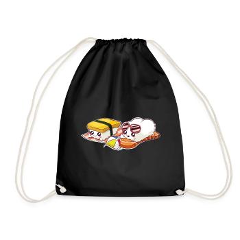 Sushi in der Sonne Lustiges Sushi Geschenk - Turnbeutel - Schwarz - Vorne