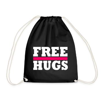 Free Hugs - Turnbeutel - Schwarz - Vorne