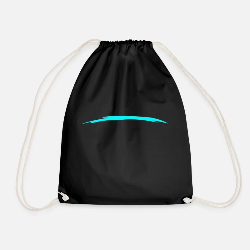 Stroke - Line - Brush Stroke - Bottomline - Turquoise - Drawstring Bag - black