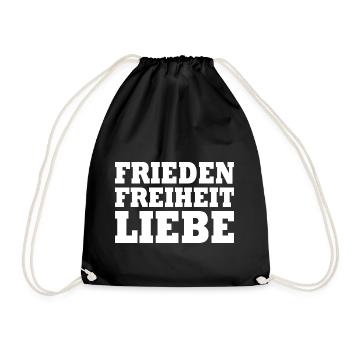 Frieden freiheit liebe - Turnbeutel - Schwarz - Vorne