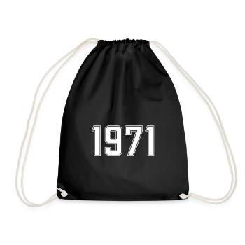 T-Shirt 1971 Geschenk geboren 1971 - Turnbeutel - Schwarz - Vorne