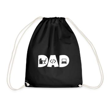 dad programmer coder dad developer - Drawstring Bag - black - Front