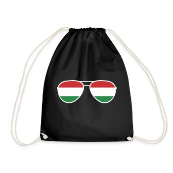 Ungarn Hungary Flagge Sonnenbrille Ungarisch - Turnbeutel - Schwarz - Vorne