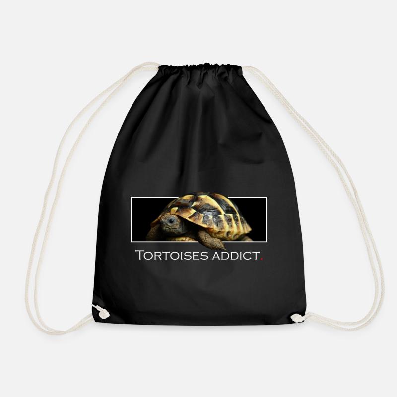 Tortoises addict - Drawstring Bag - black