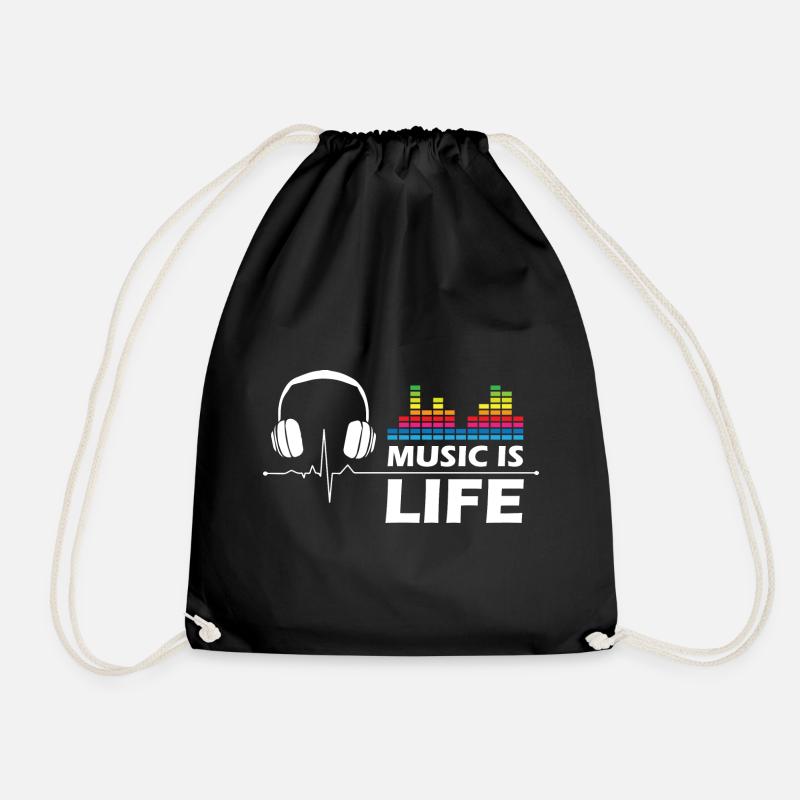 Music is Life - Turnbeutel - Schwarz