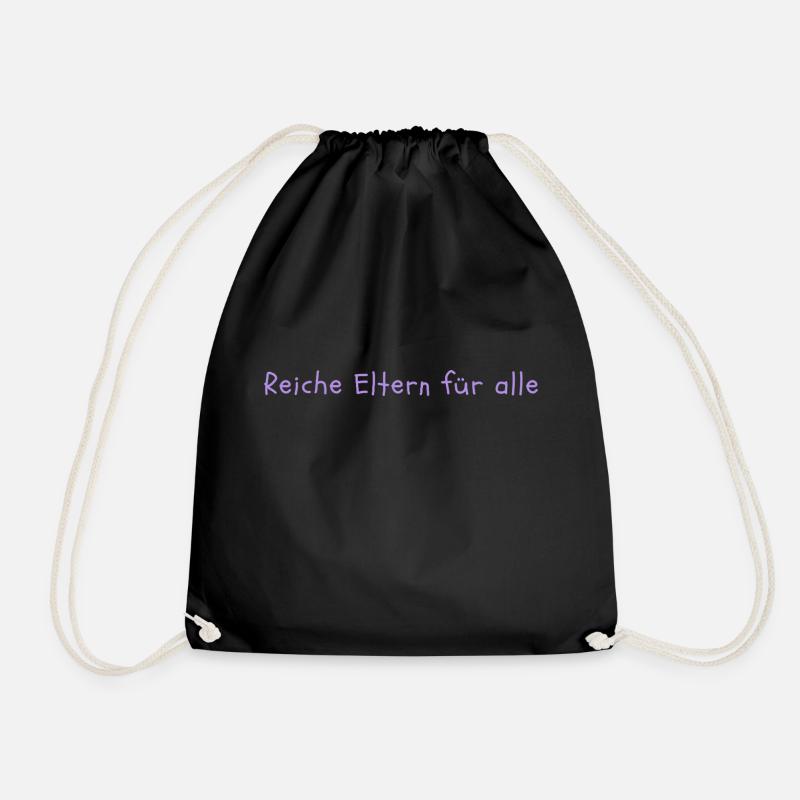 Rich parents for everyone - Drawstring Bag - black