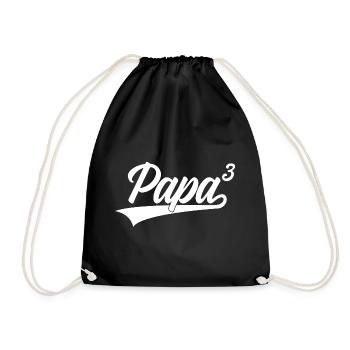 PAPA HOCH 3 DREIFACH VATER - Turnbeutel - Schwarz - Vorne