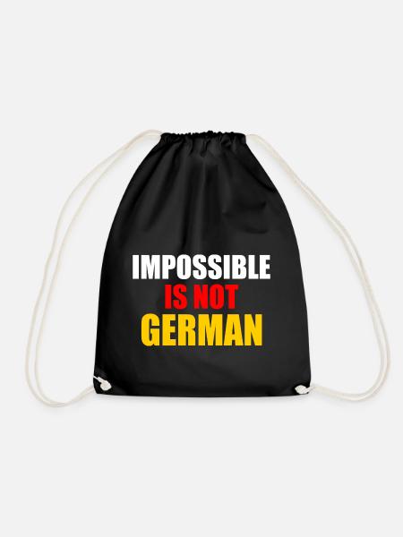 impossible is not german - Deutschland - Turnbeutel - Schwarz