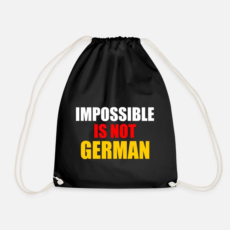 impossible is not german - Deutschland - Turnbeutel - Schwarz