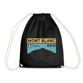 Tour du Mont Blanc 4810 Trekking Hiking TMB - Drawstring Bag - black - Front