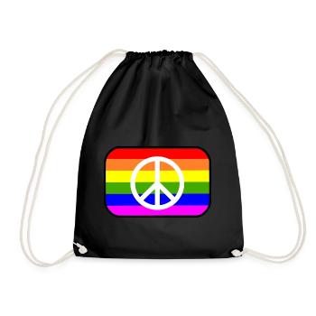 Signe de paix sur le drapeau arc-en-ciel LGBT - Sac de sport léger - noir - Devant