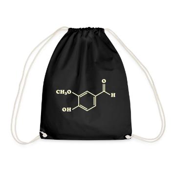 Vanilla Vanillin Molecular Chemical Formula - Drawstring Bag - black - Front