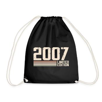 2007 Vintage 2007 Birthday 2007 Retro 2007 - Drawstring Bag - black - Front
