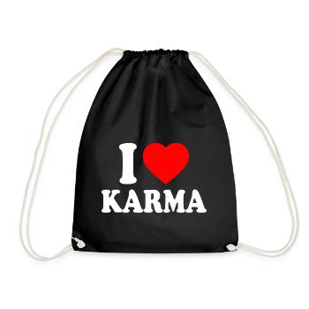 I love karma - Drawstring Bag - black - Front