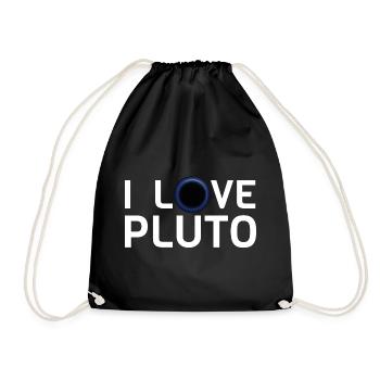 I love pluto - Drawstring Bag - black - Front