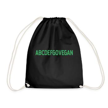 Vegan Alphabet végétalien Dicton Humour - Sac de sport léger - noir - Devant
