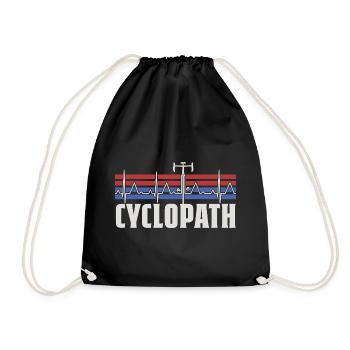 CYCLOPATH GRAVEL ROAD BIKE CYCLING SAYING BIKE - Drawstring Bag - black - Front