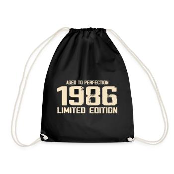 1986 Limited edition 1986 Birthday 1986 Retro - Drawstring Bag - black - Front