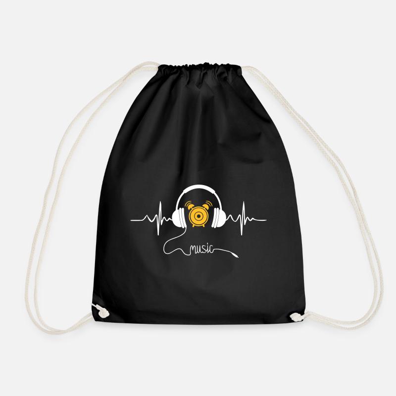 music - Drawstring Bag - black