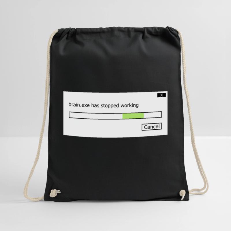 brain.exe stopped working saying brain brain .exe Drawstring Bag