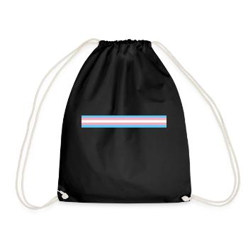 Transgender Flagge als Streifen - Turnbeutel - Schwarz - Vorne