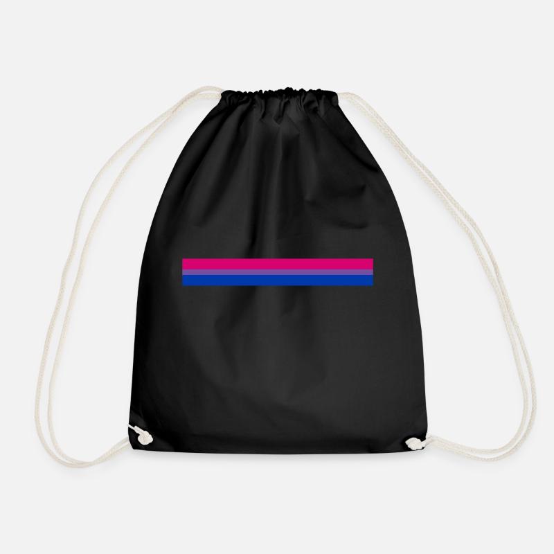 Bisexuell Flagge als Streifen - Turnbeutel - Schwarz